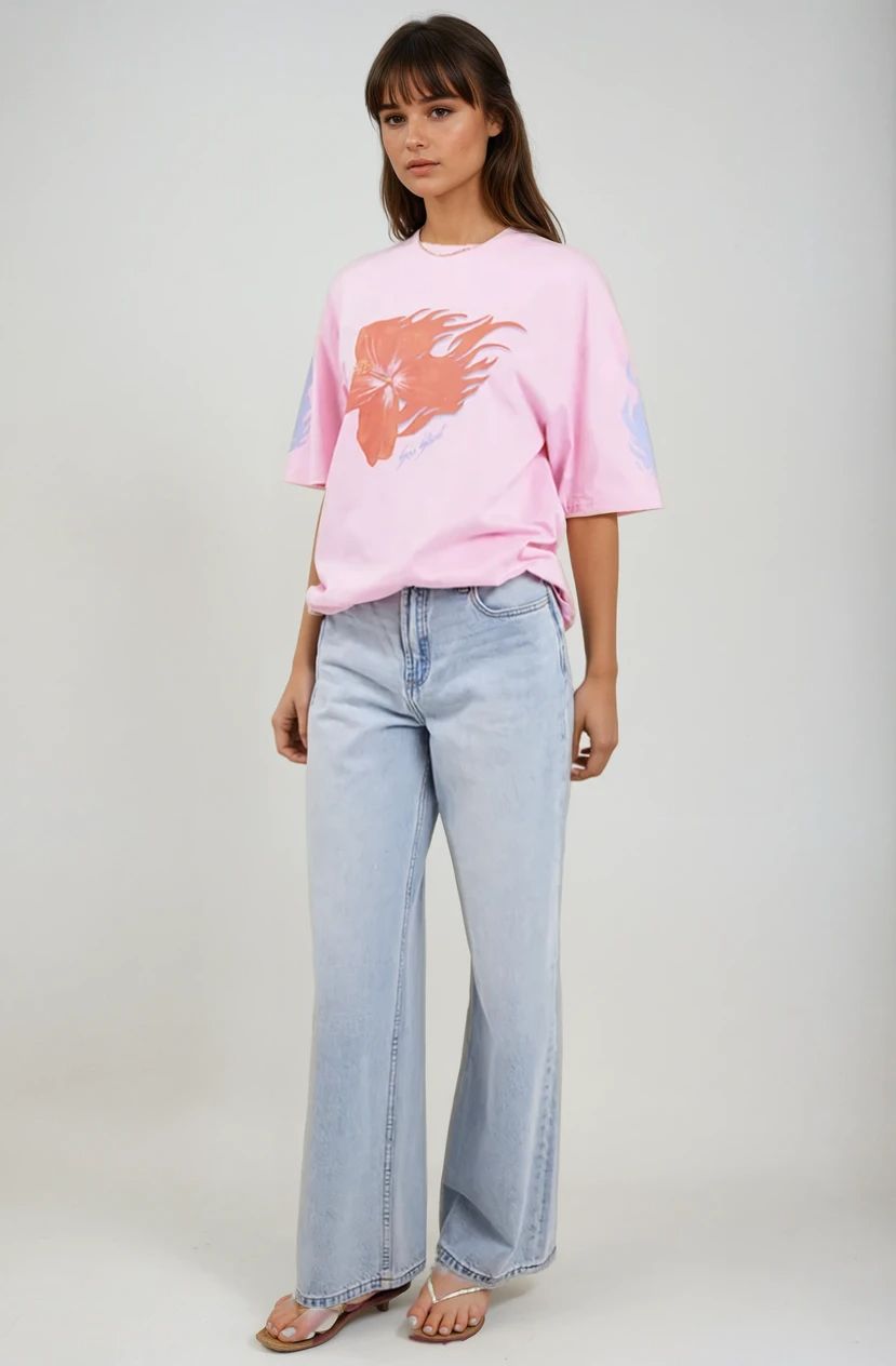 Flaming Hibiscus Relaxed T-Shirt
