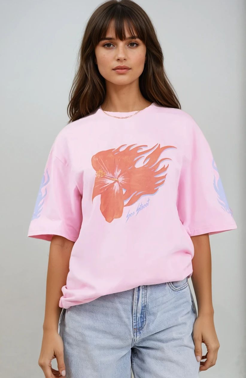 Flaming Hibiscus Relaxed T-Shirt