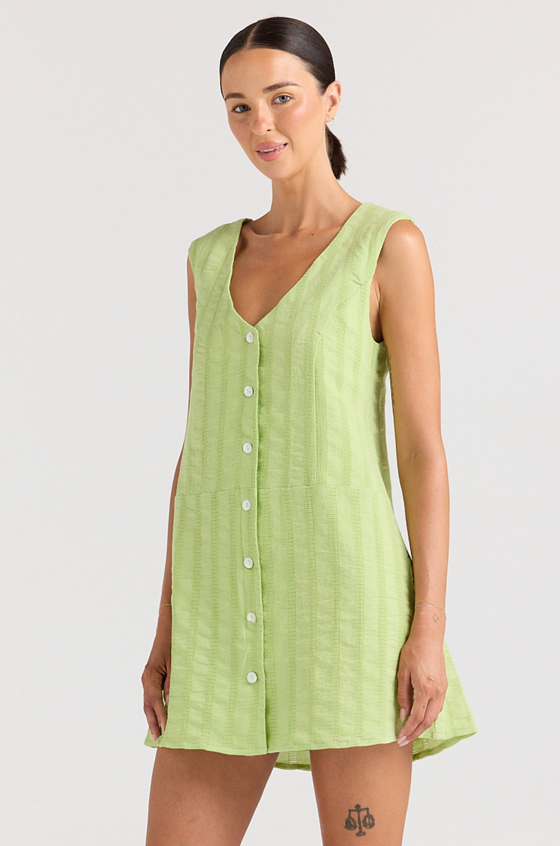 Summer V Button Up Dress