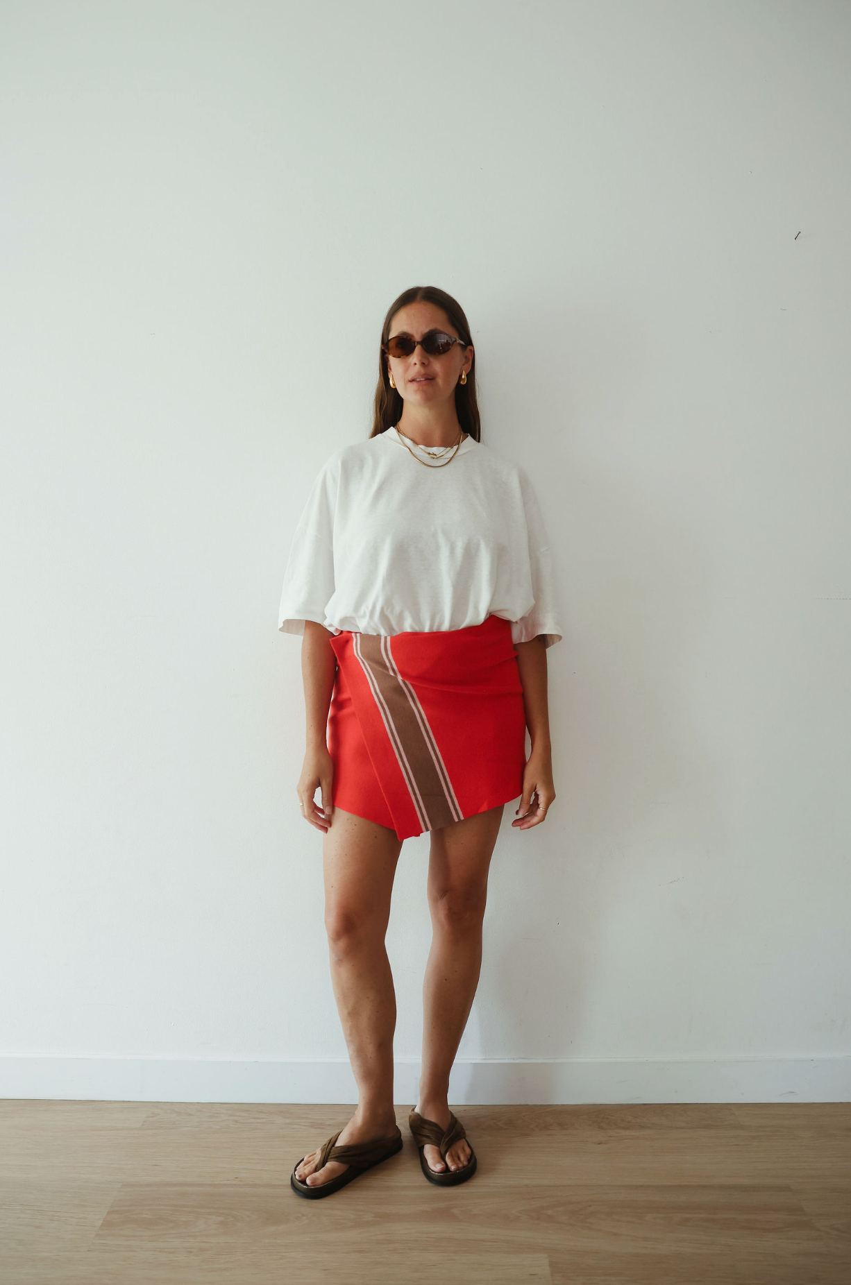 The Athletic linen blend tee - white