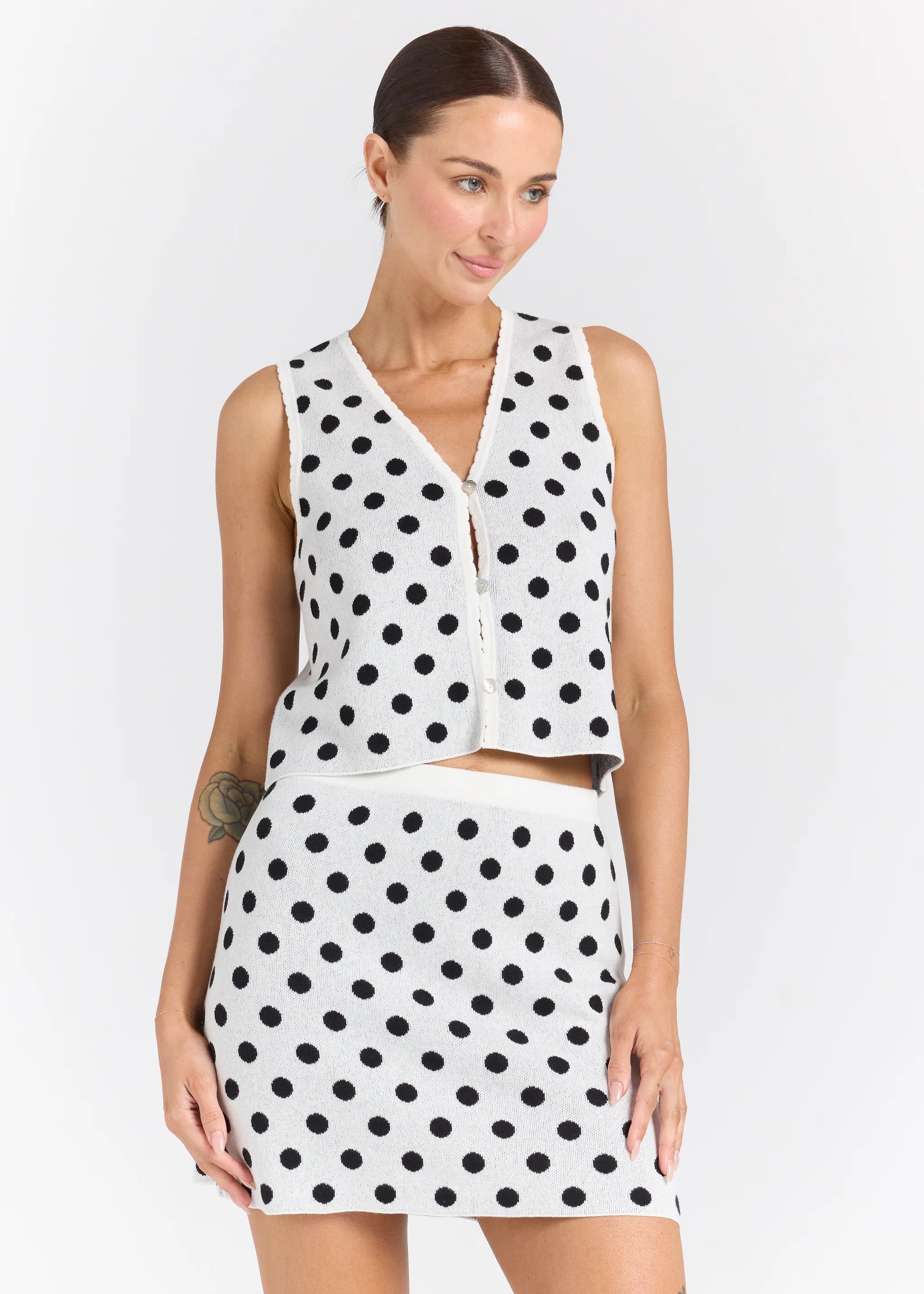 Seaside V Knit Top - Vanilla