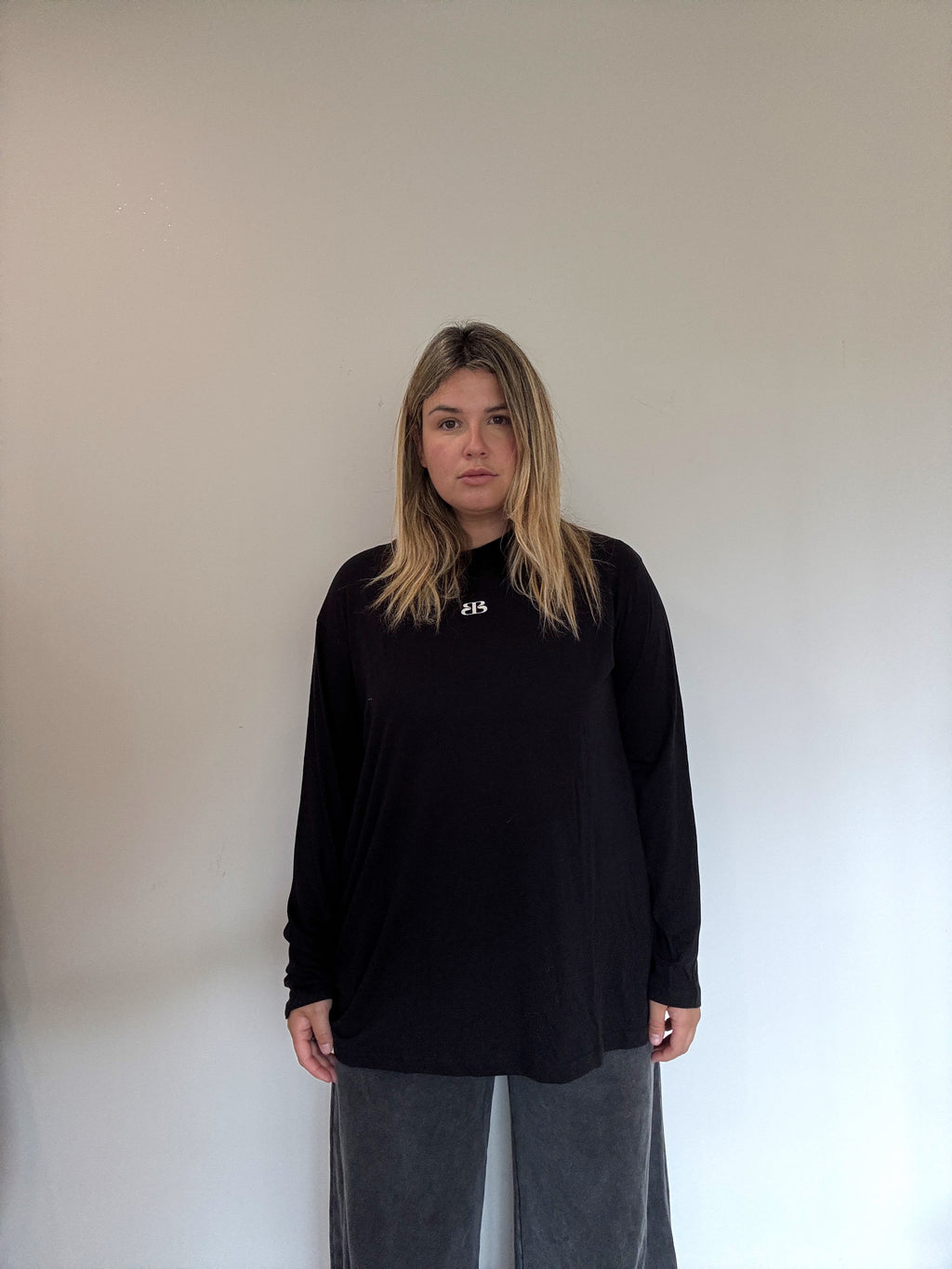 BB cotton/hemp long sleeve tee - black