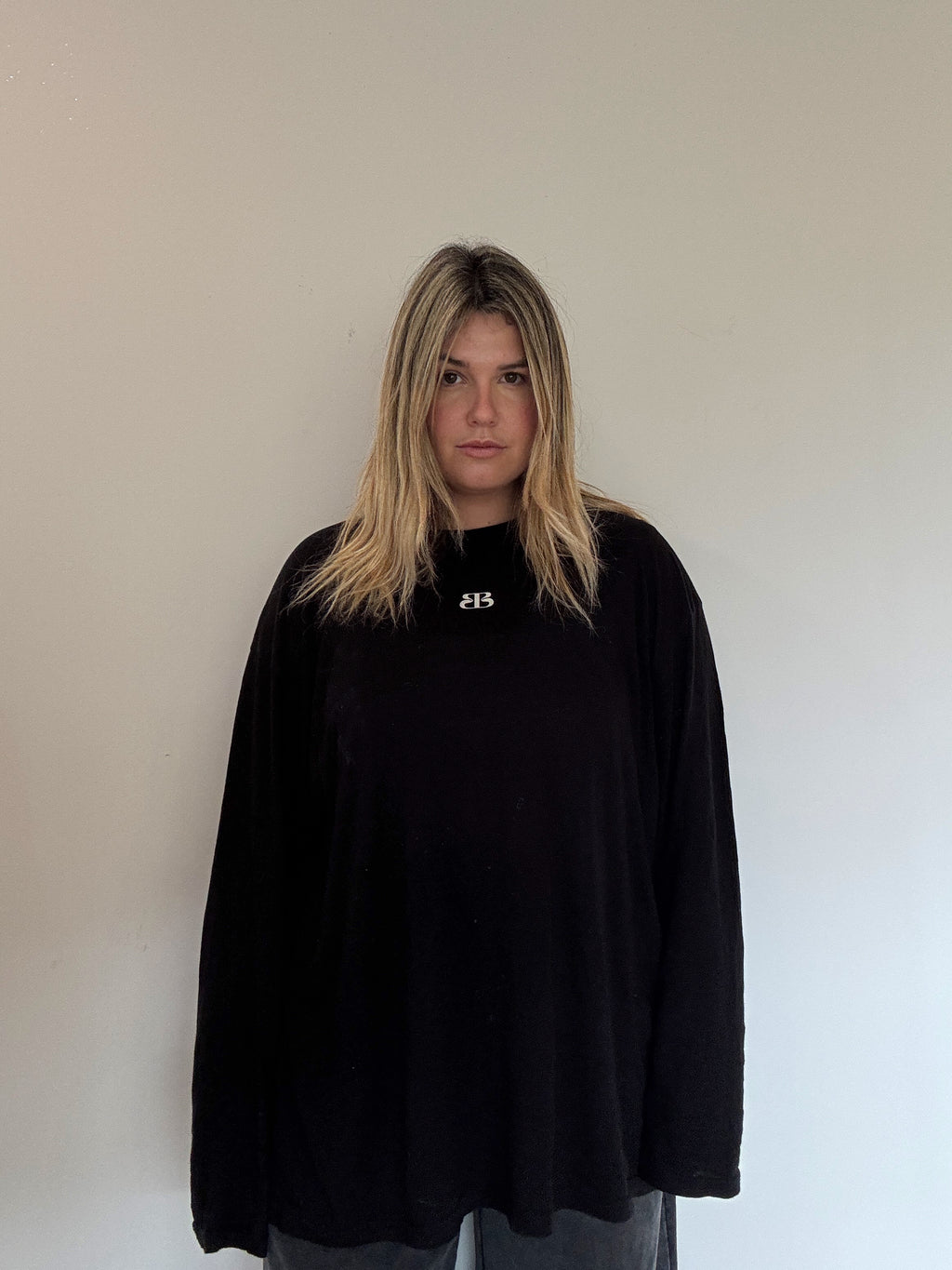 BB cotton/hemp long sleeve tee - black