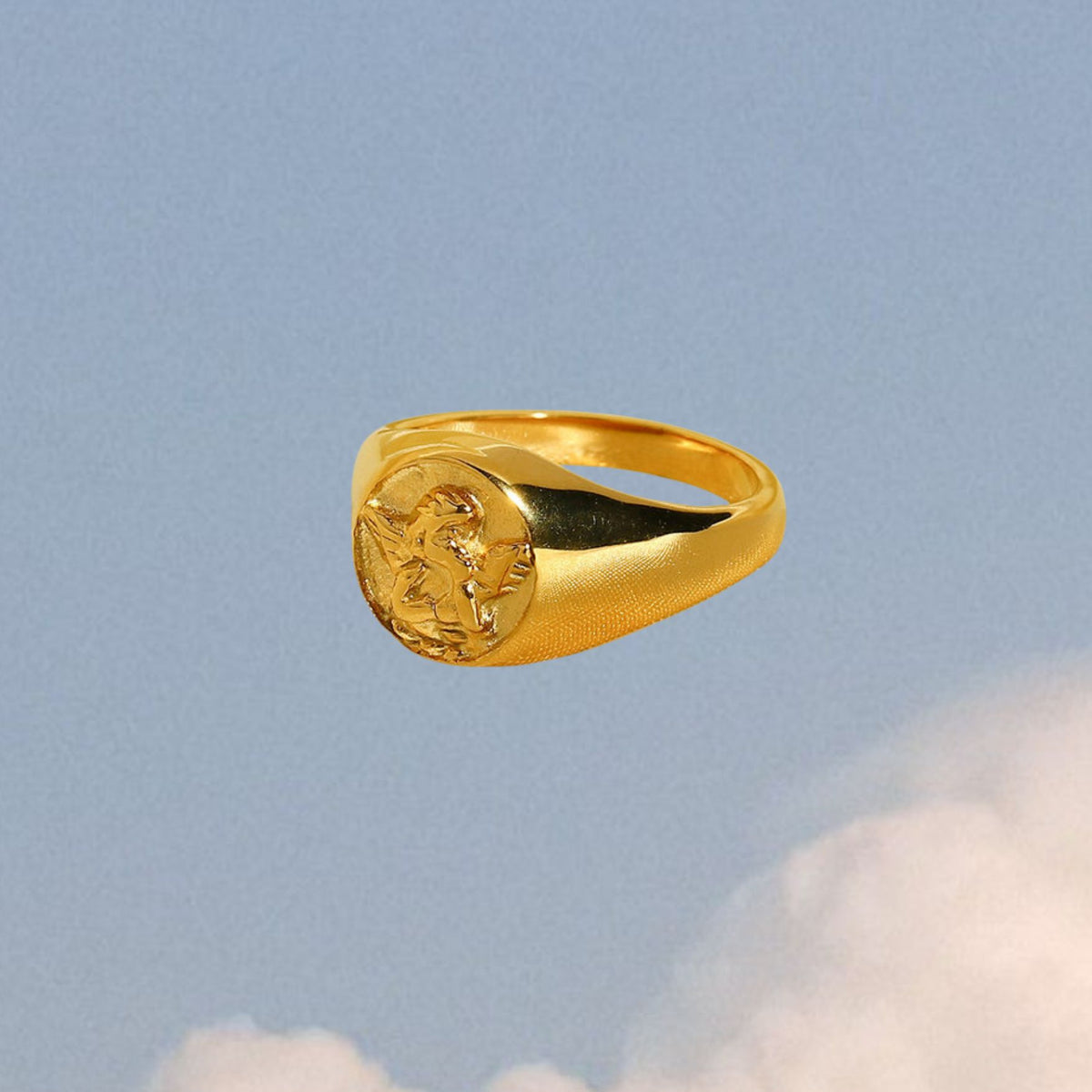 Cupid Signet Ring – 18K Gold Plated