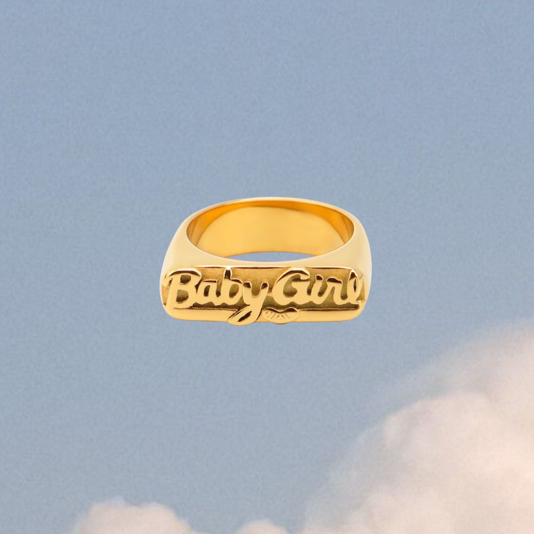 Baby Girl 18K Gold-Plated Signet Ring