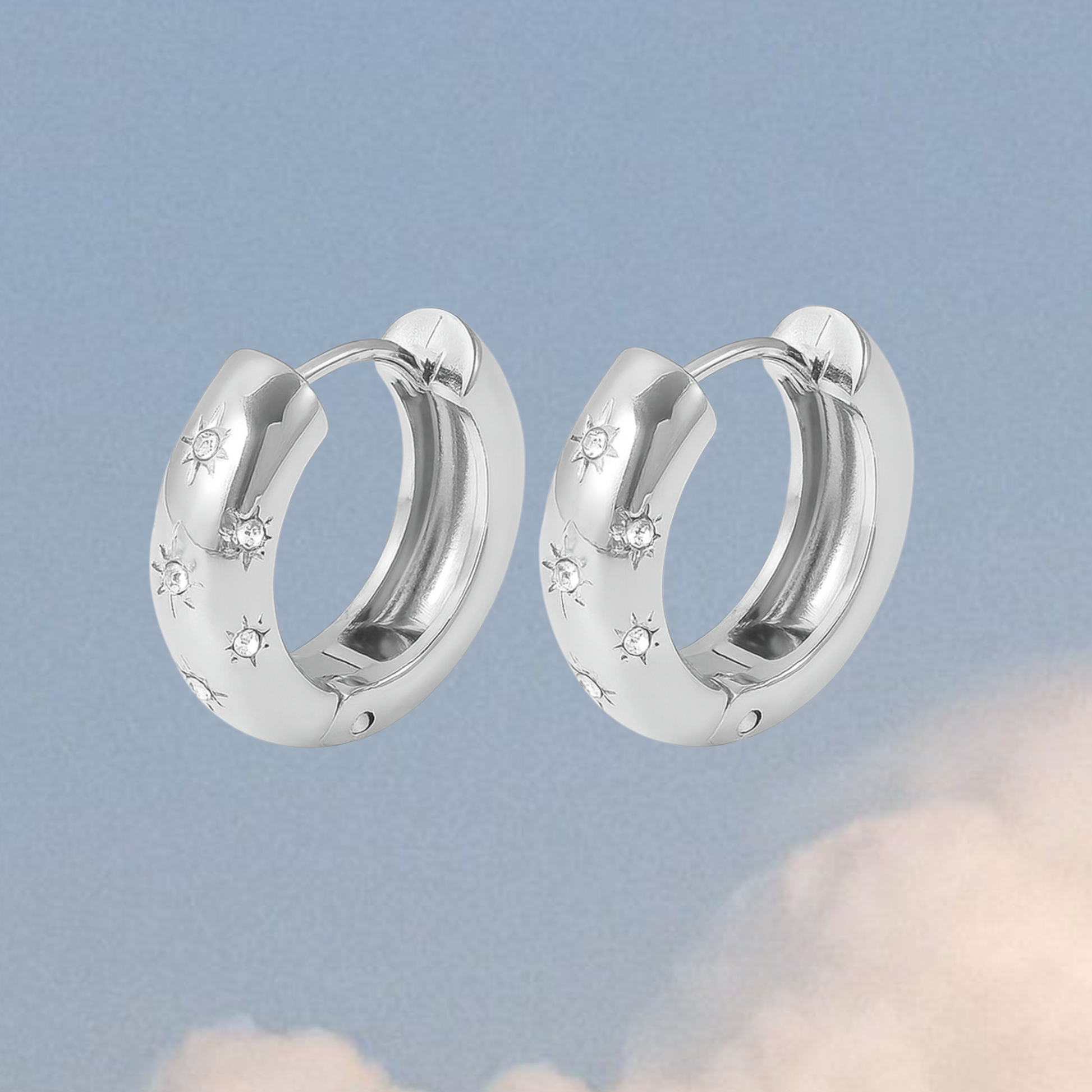 Celestia Silver Hoops