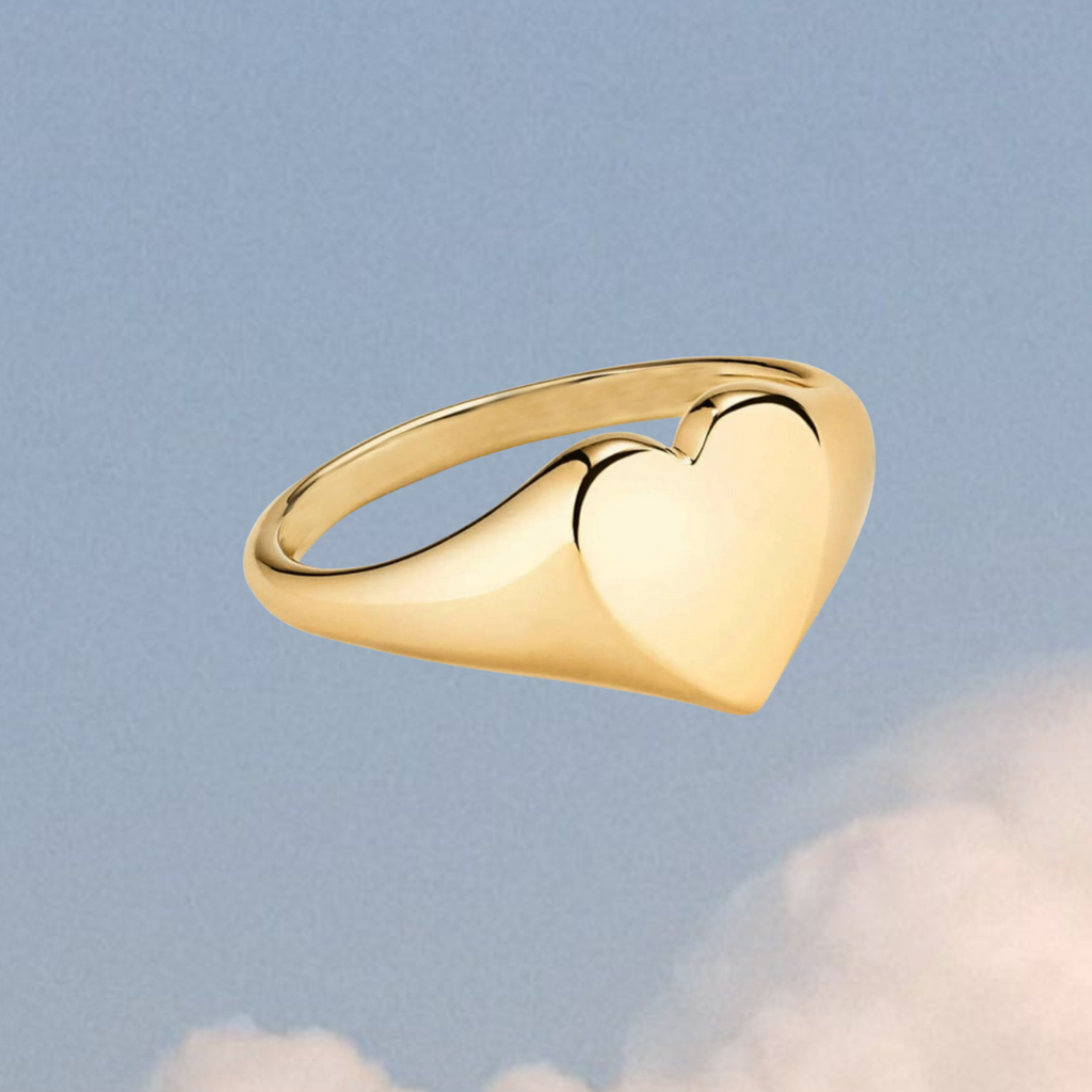 Heart of Gold Signet 18k Gold Plated