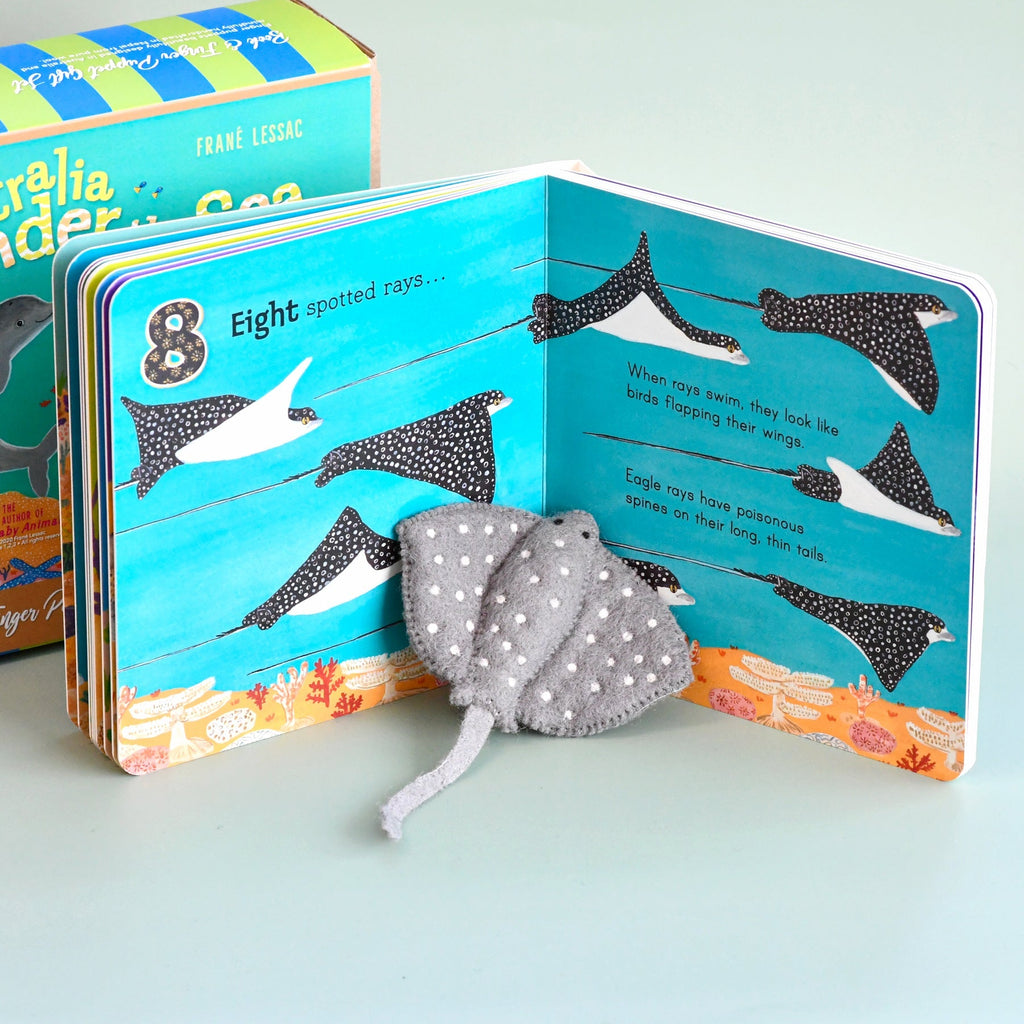 Australia Under the Sea 1, 2, 3 Book and Puppet set