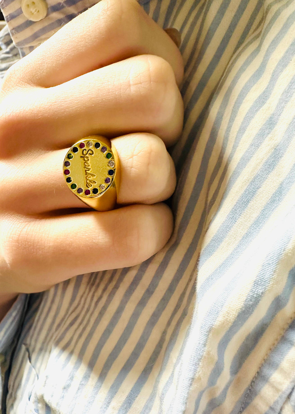 Sparkle Rhinestone Adjustable Ring