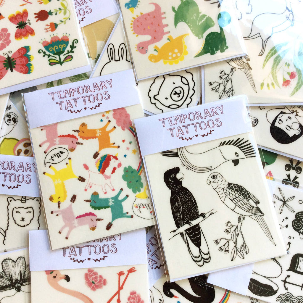 Australiana Birds and Flora Temporary Tattoos