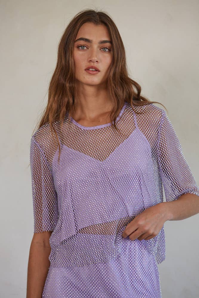 Sparkle Mesh Crop Top