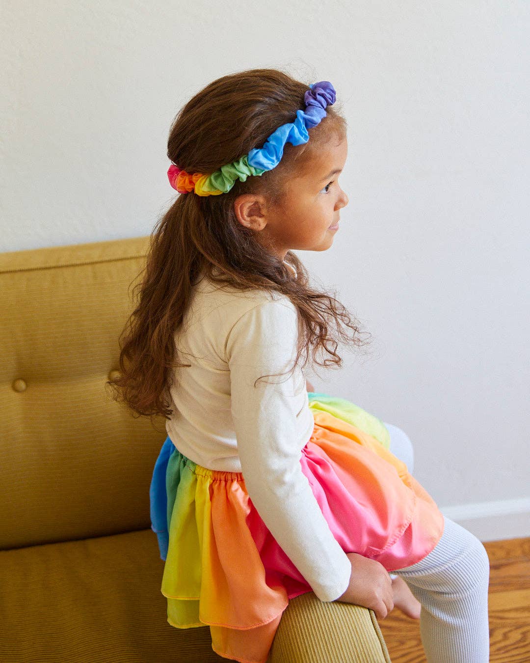 Rainbow Garland - 100% Mulberry Silk Ribbon Headband