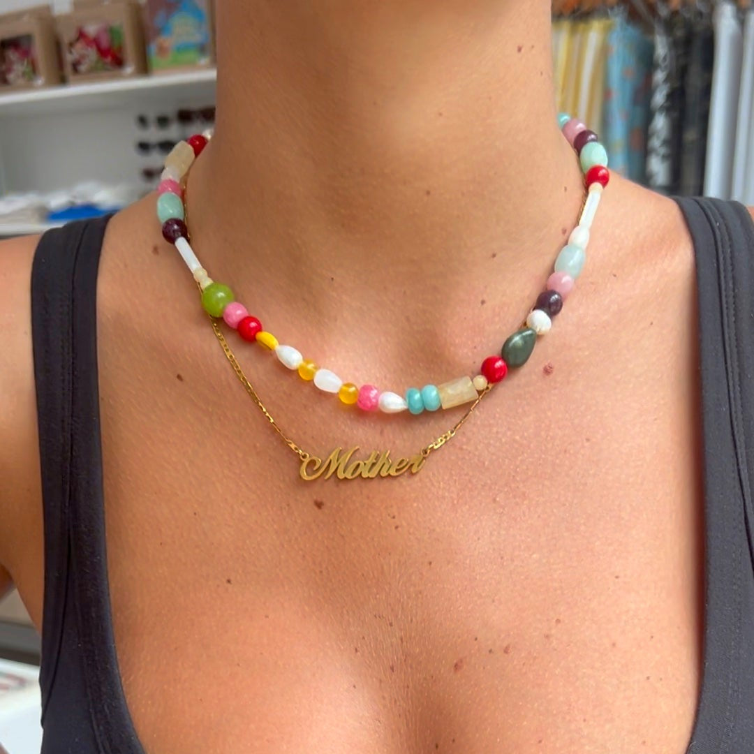 Multi-Stone Beaded Necklace