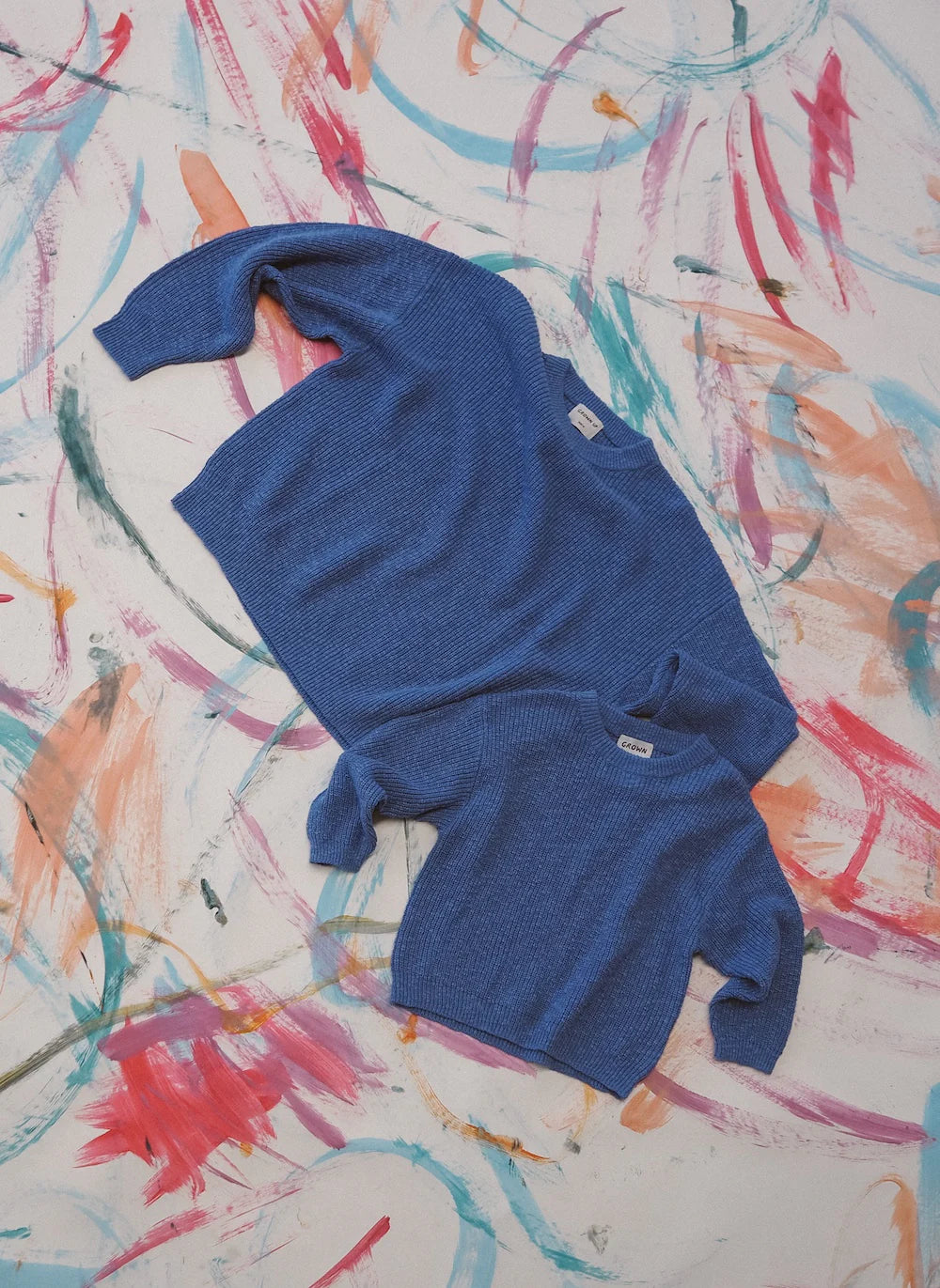 Ladies Textured Slub Organic Knit Pull Over - Cobalt