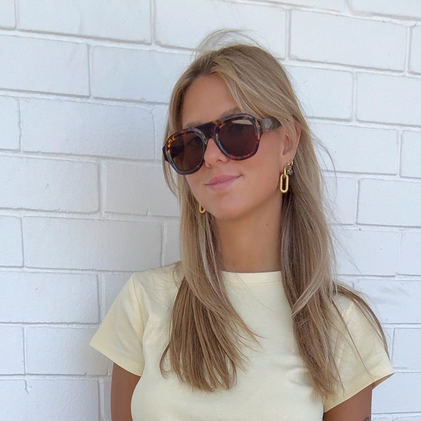 Aviator Shield Sunglasses – Tortoiseshell