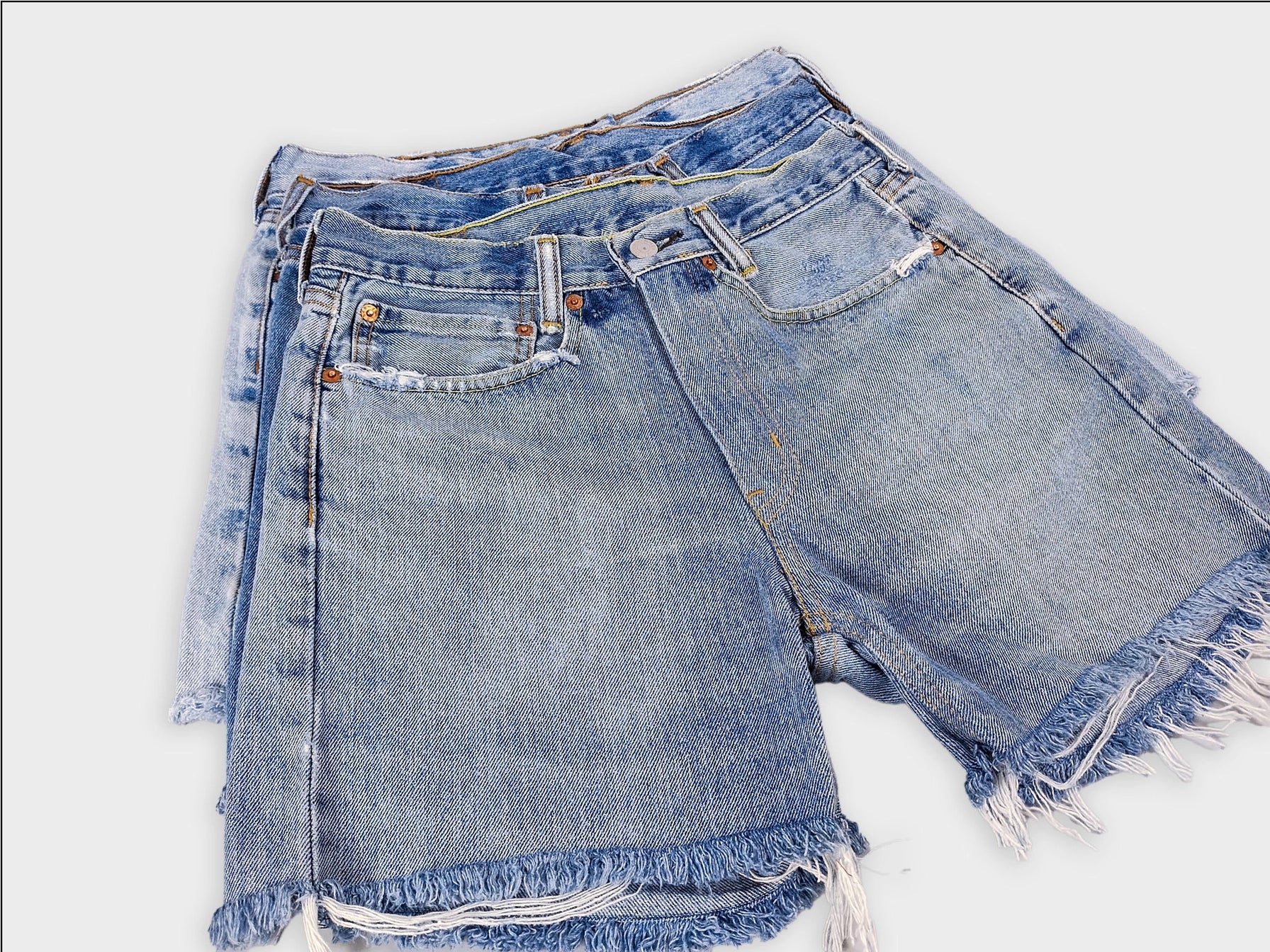 Vintage Levi’s Mid-Rise Upcycled Denim Shorts