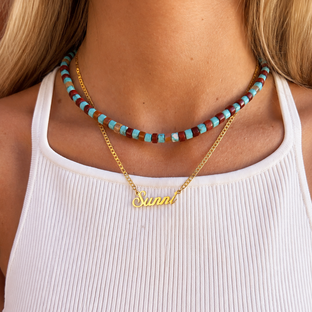 Custom Name Necklace, 18k Gold Plated