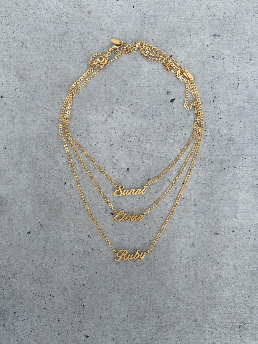 Custom Name Necklace, 18k Gold Plated