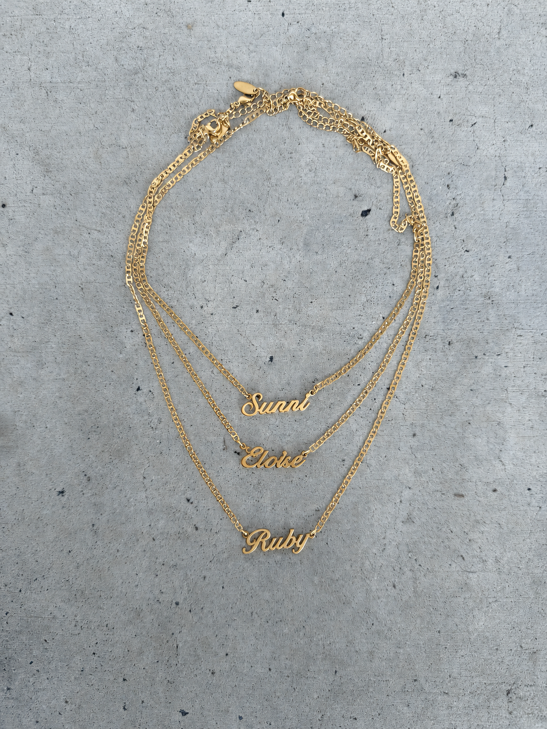 Custom Name Necklace, 18k Gold Plated