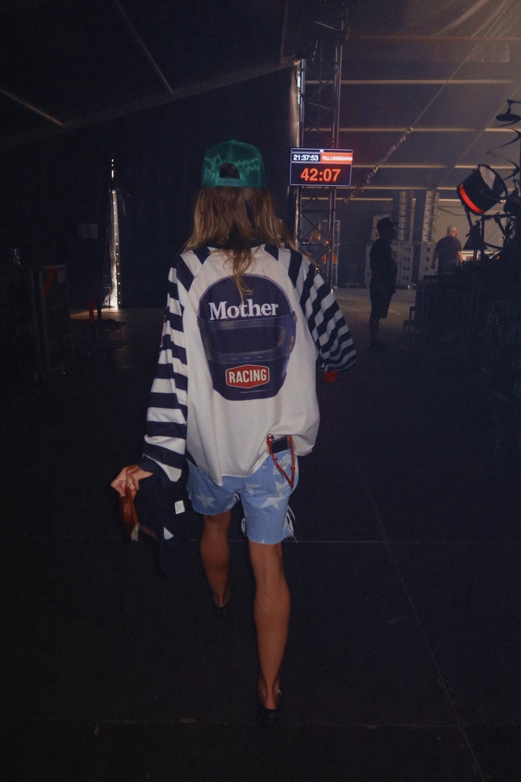 Mother Racing Striped Mesh