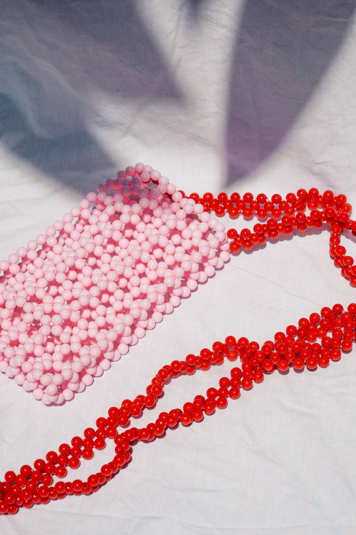 Beaded Phone Bag – Soft Pink & Red