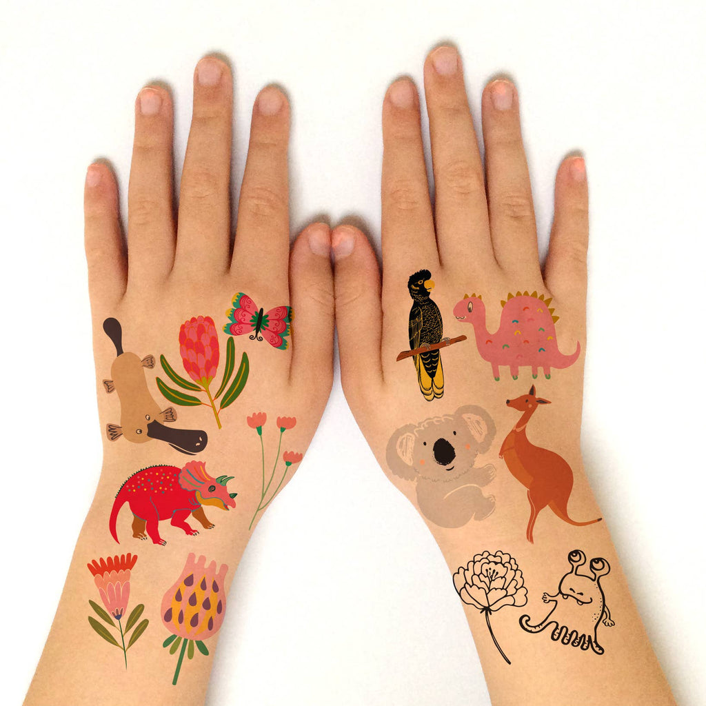 Australiana Birds and Flora Temporary Tattoos