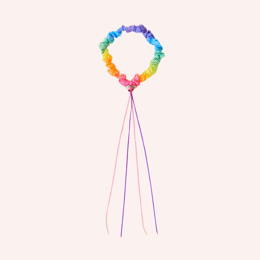 Rainbow Garland - 100% Mulberry Silk Ribbon Headband