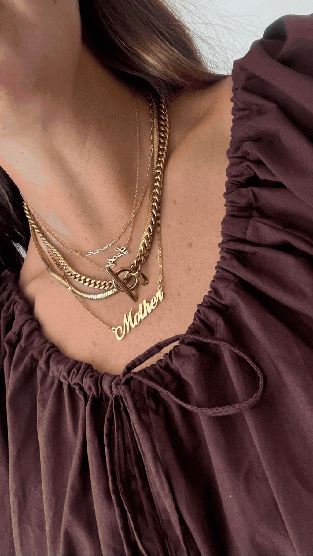 Mother Necklace 18k Gold Plated
