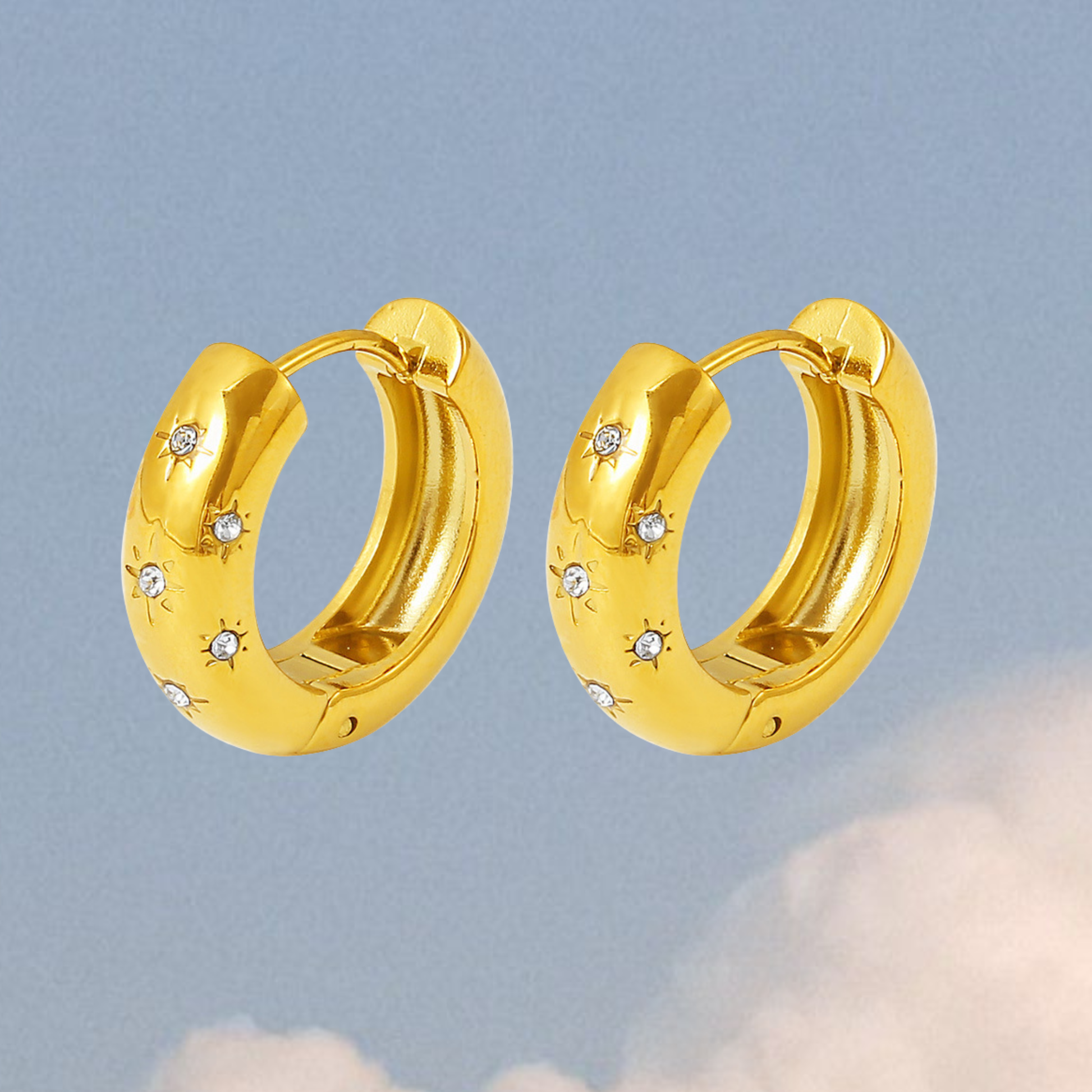 Celestia 18k Gold Plated Hoops