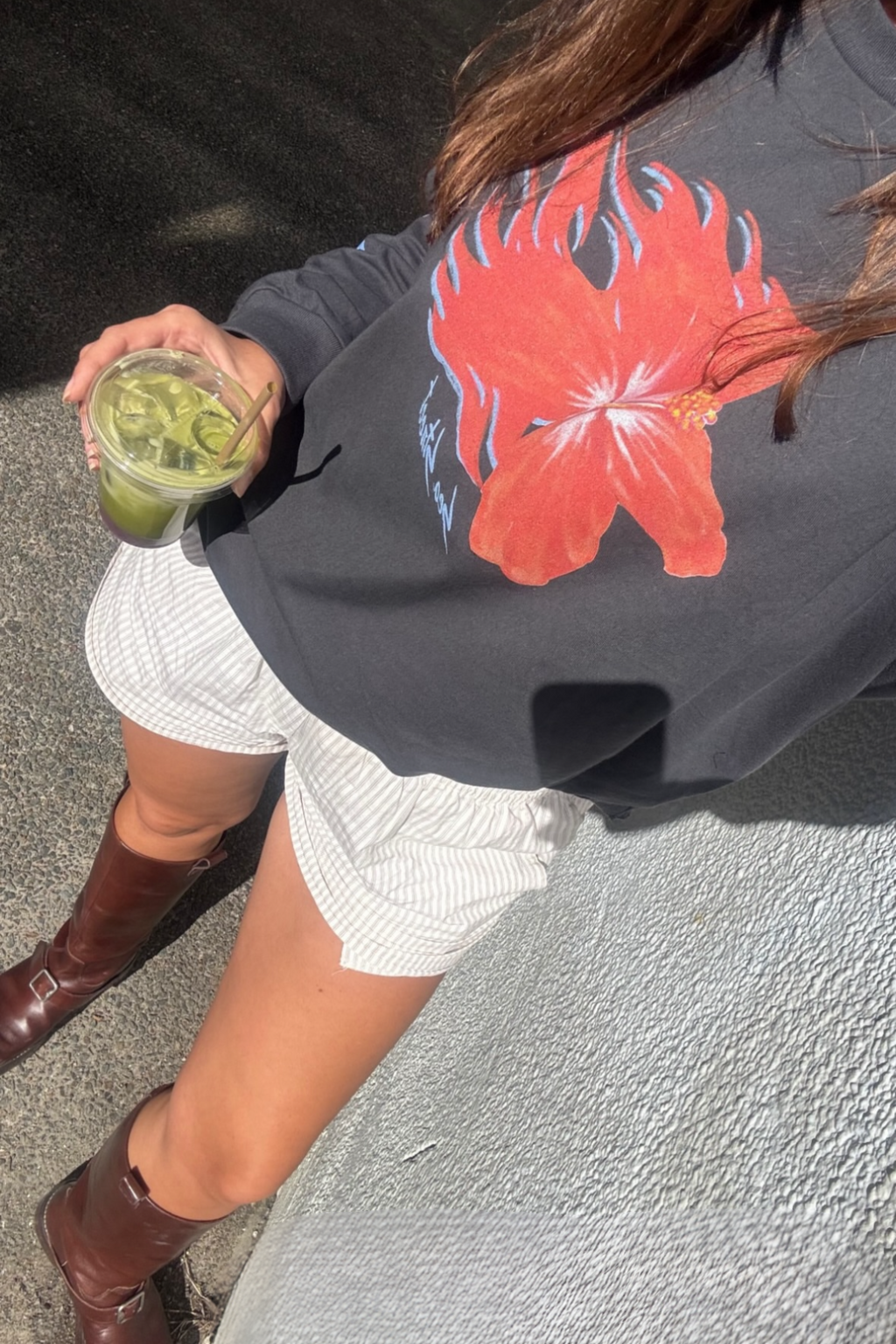 Flaming Hibiscus Racing LS T-Shirt