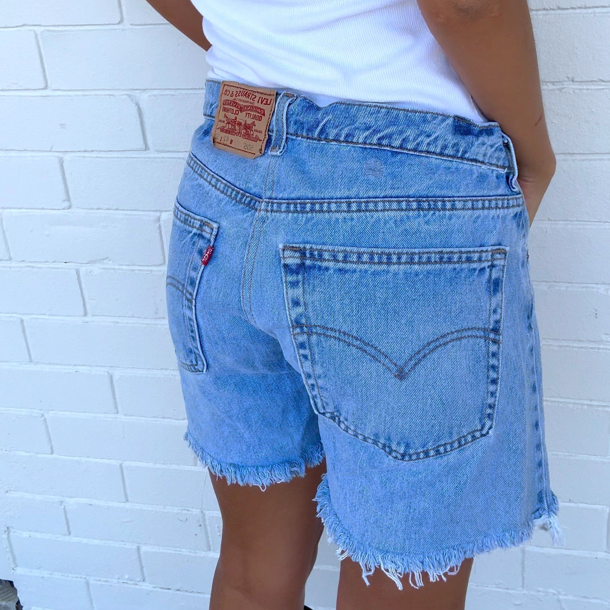 Vintage Levi’s Mid-Rise Upcycled Denim Shorts