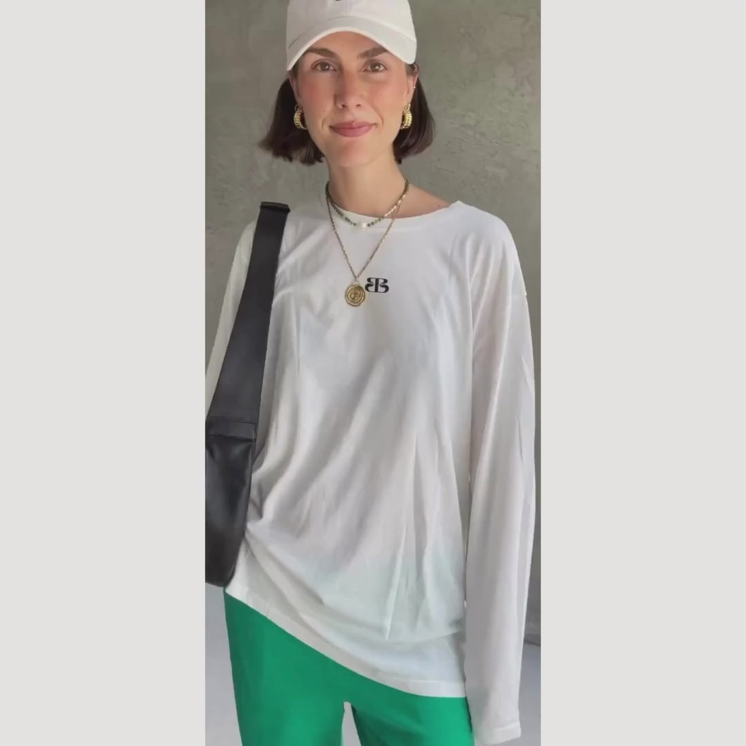 BB cotton/hemp long sleeve tee - white