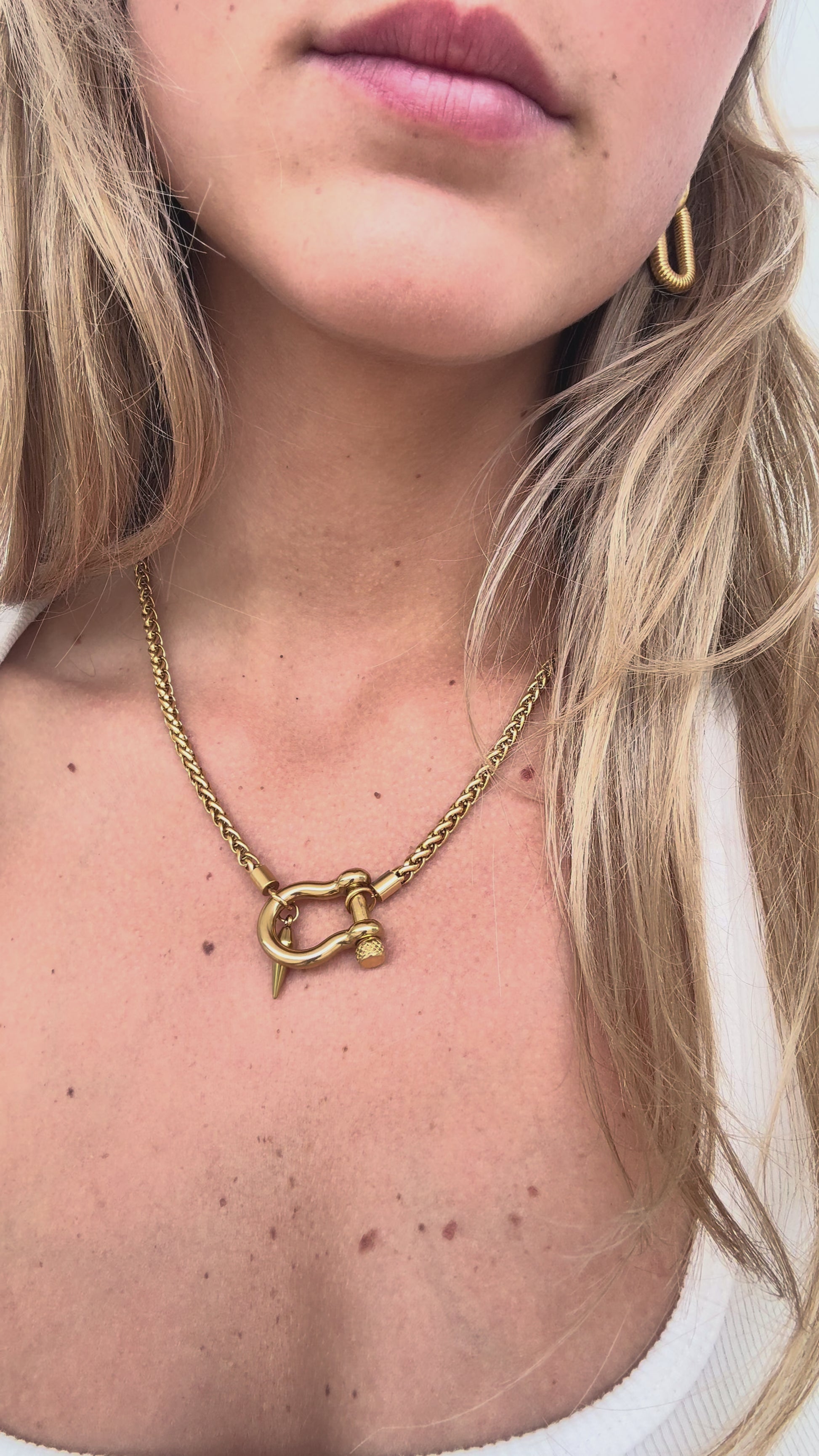 Gold Chain with Charm 18k Gold Plated Necklace