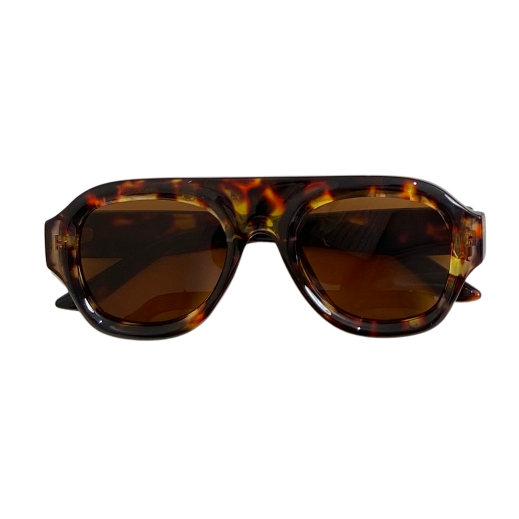 Aviator Shield Sunglasses – Tortoiseshell