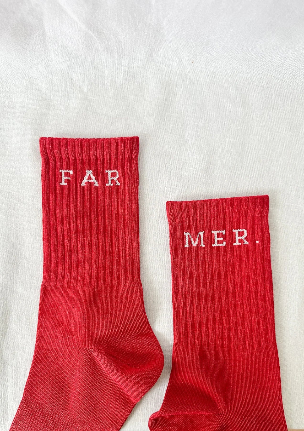FAR MER Red Boot Socks
