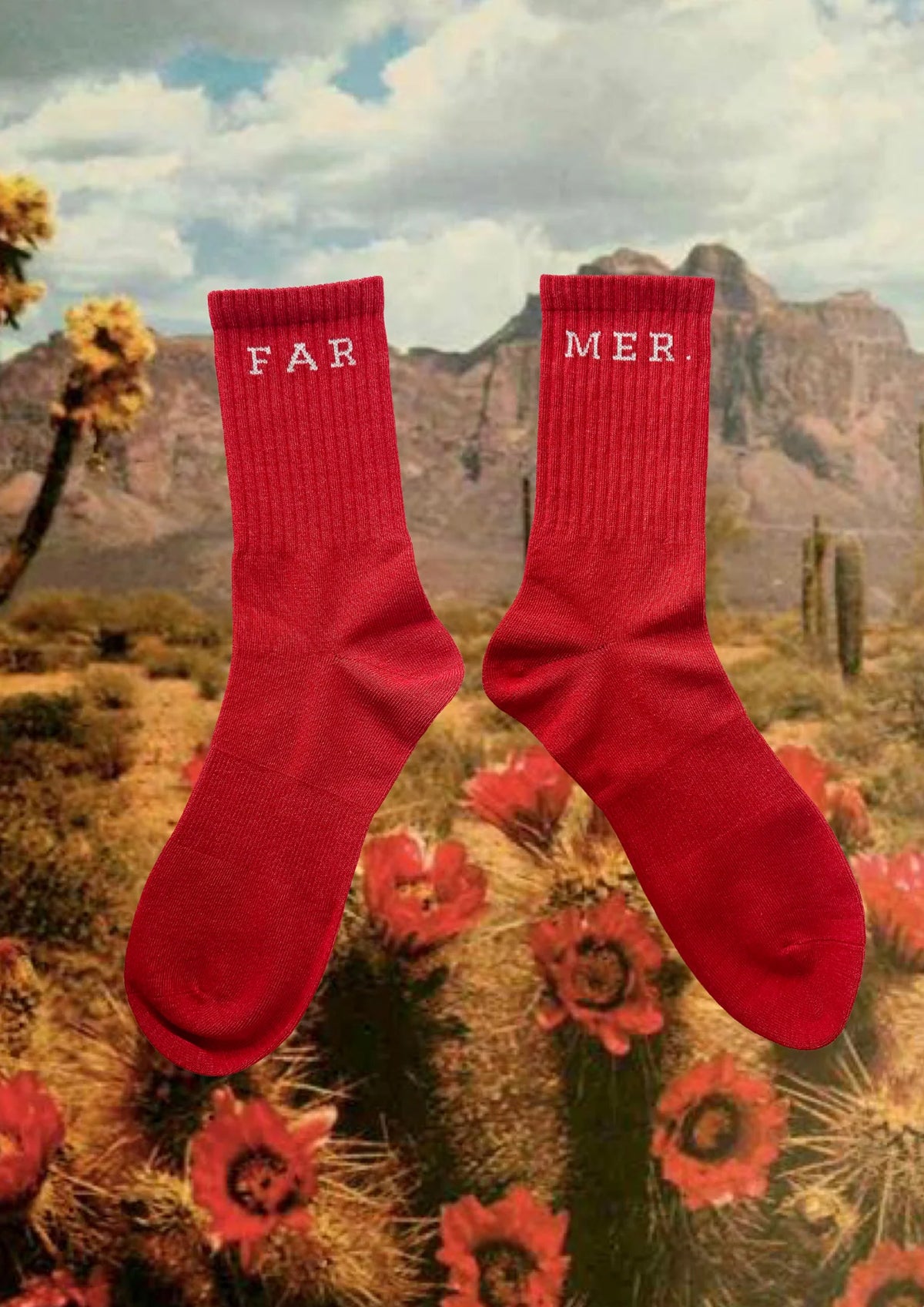 FAR MER Red Boot Socks