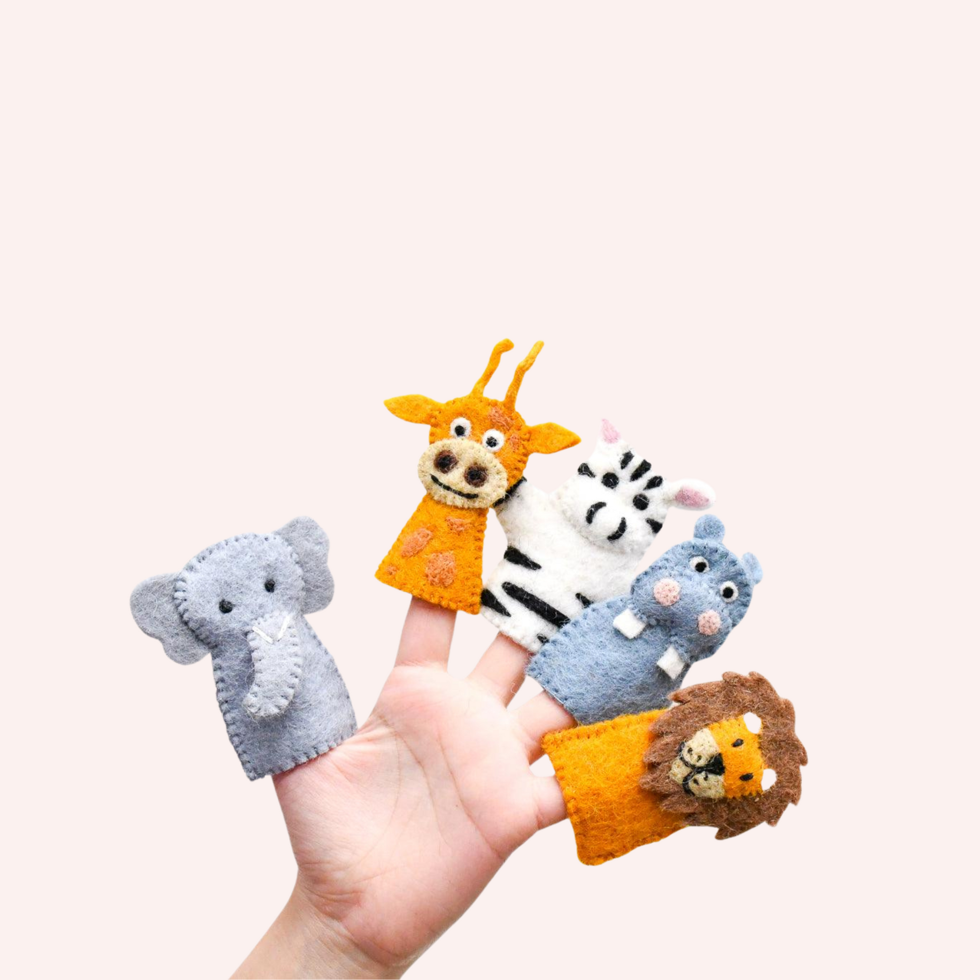 Safari Animals Finger Puppet Set